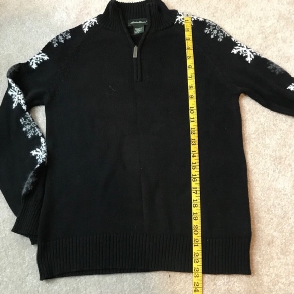 Eddie Bauer Black Snowflake Sweater - Picture 9 of 9